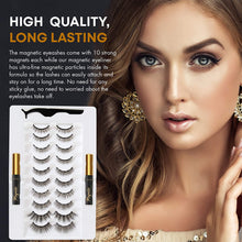 Load image into Gallery viewer, HSBCC 10 Pairs Reusable 3D 5D Magnetic Eyelashes and Eyeliner Kit